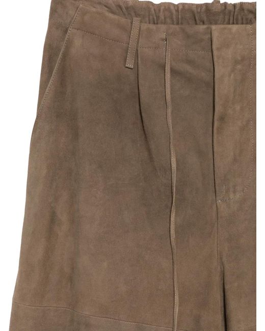 Simonetta Ravizza Natural Suede Drawstring Trousers