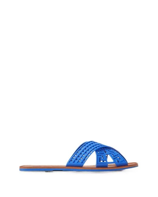 Versace Blue Cancun Rubber Sandals for men