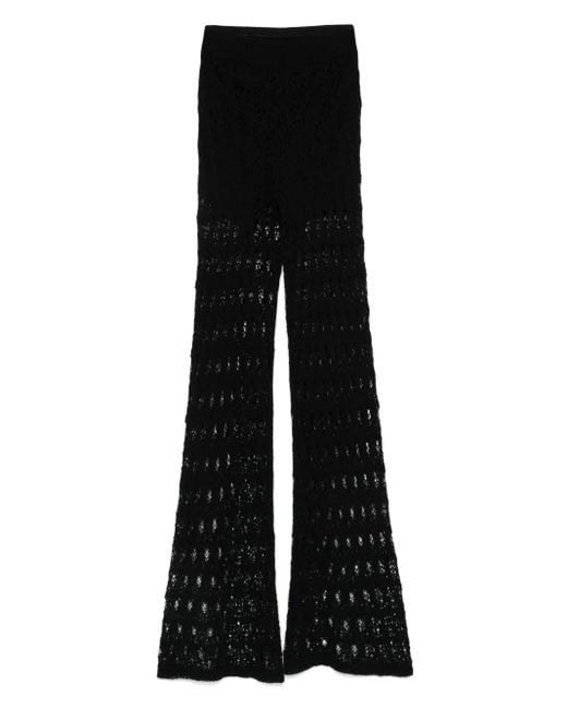 Roberto Collina Black Gestrickte Hose Mit Spitzenoptik