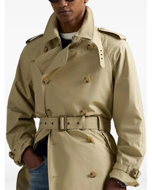 Polo Ralph Lauren Green Double-Breasted Trench Coat for men