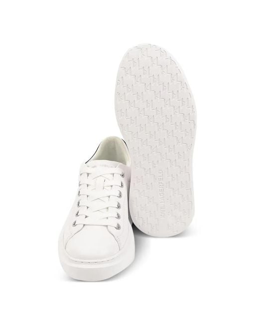 Karl Lagerfeld White Kore Logo-Plaque Chunky-Sole Sneakers