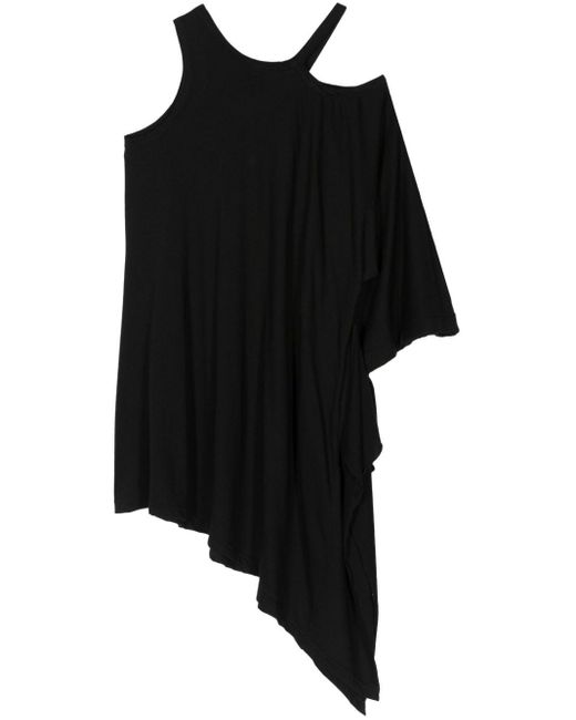 Top asimmetrico con drappeggio di Yohji Yamamoto in Black