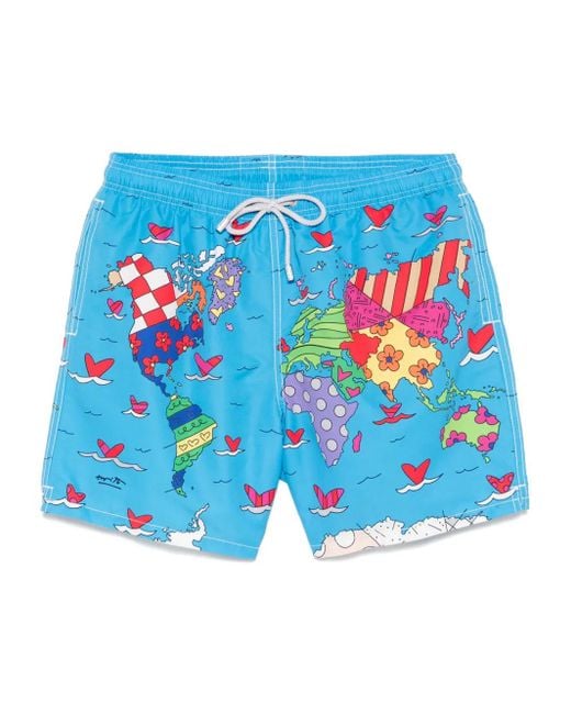 メンズ Mc2 Saint Barth X ©brito Gustavia トランクス水着 Blue