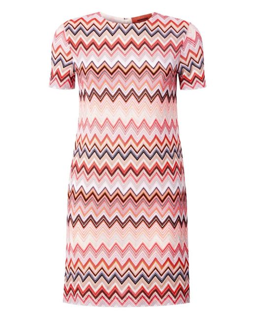 Robe Courte À Motif Zig-Zag Missoni en coloris Red