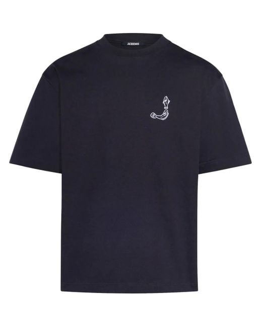 Pescatore ricamato t-shirt blu di Jacquemus in Blue da Uomo