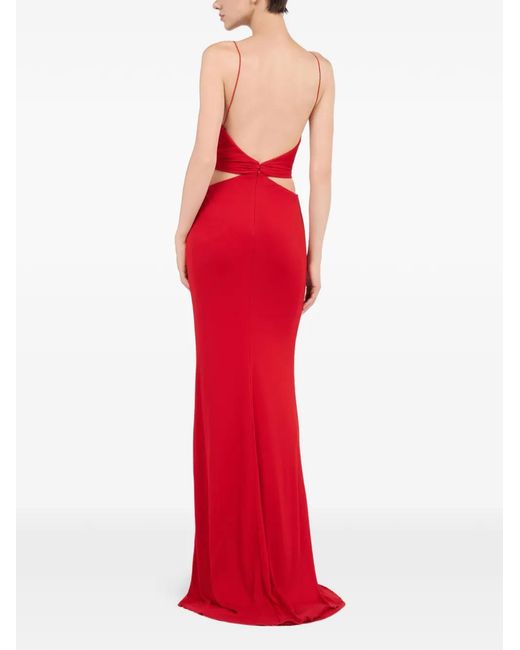 Roberto Cavalli Red Cut-Out Maxi Dress