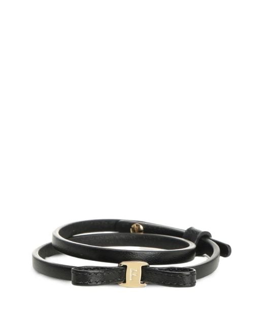 Ferragamo Black Mini-Bow Wrap Bracelet