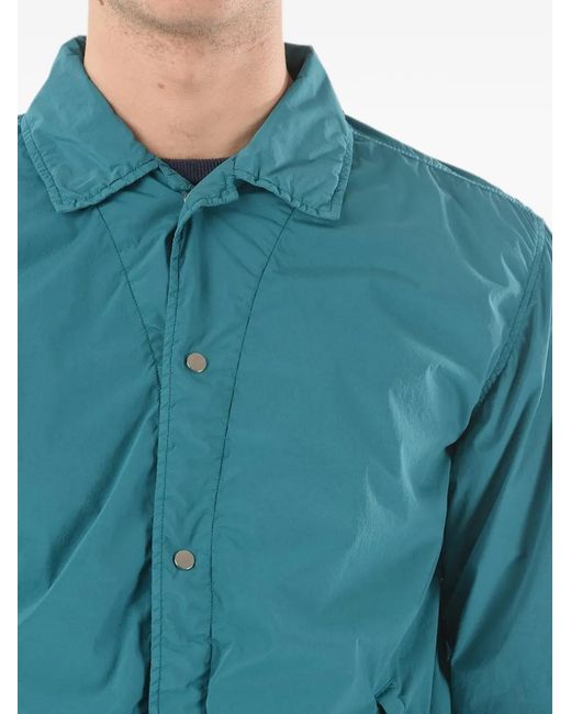Corneliani Blue Snap-Button Overshirt for men