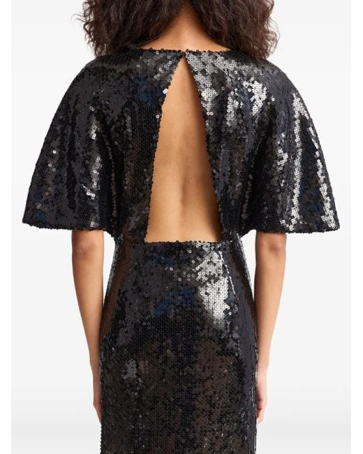 16Arlington Black Ermara Sequinned Midi Dress