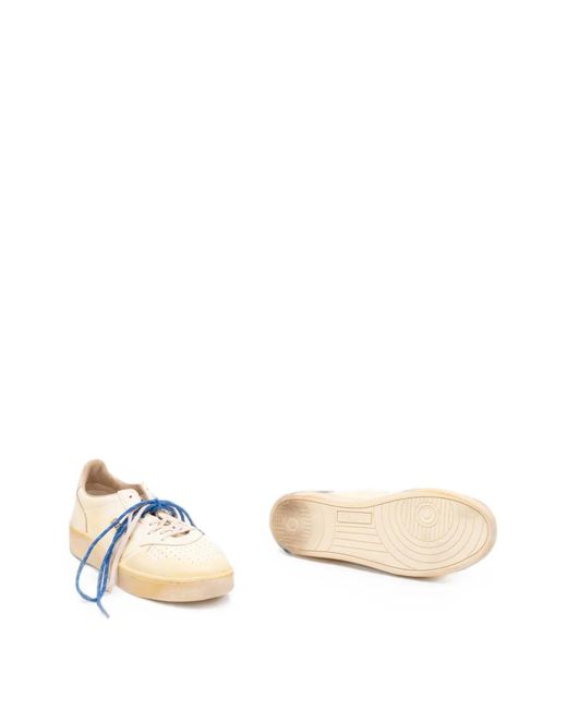 Autry Natural Medalist Distressed Leather Sneakers for men