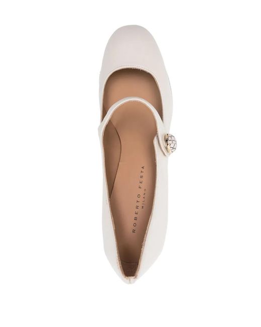 Roberto Festa White Kangra 95Mm Leather Pumps