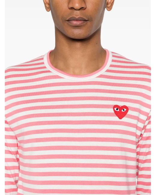 COMME DES GARÇONS PLAY Pink U T-Shirt Emblem Knit