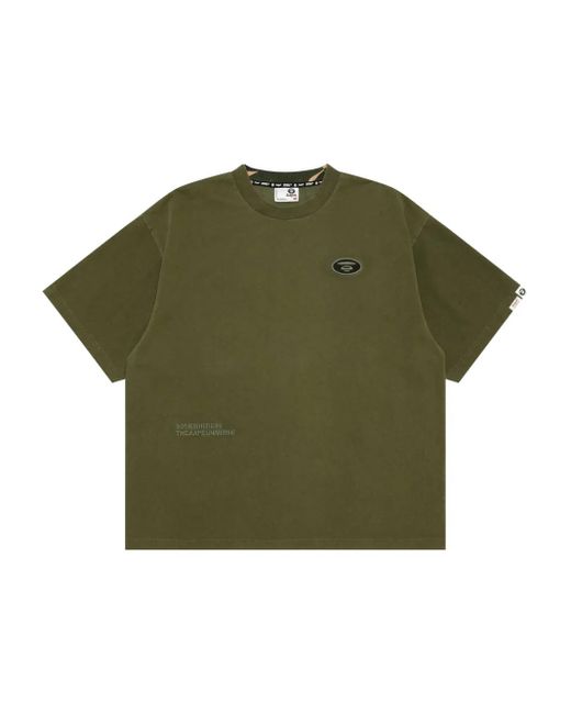 T-Shirt Con Design A Inserti di Aape By A Bathing Ape in Green da Uomo