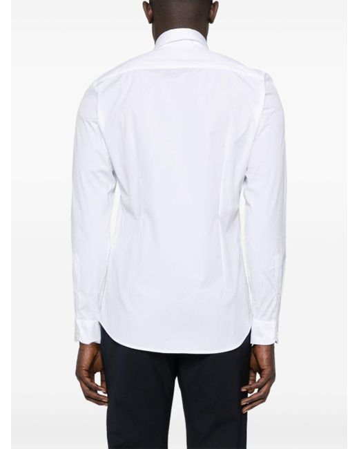 Fay Cutaway-collas cotton shirt in White für Herren