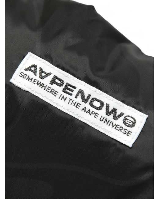 Aape By A Bathing Ape Black Logo Puffer Jacket for men