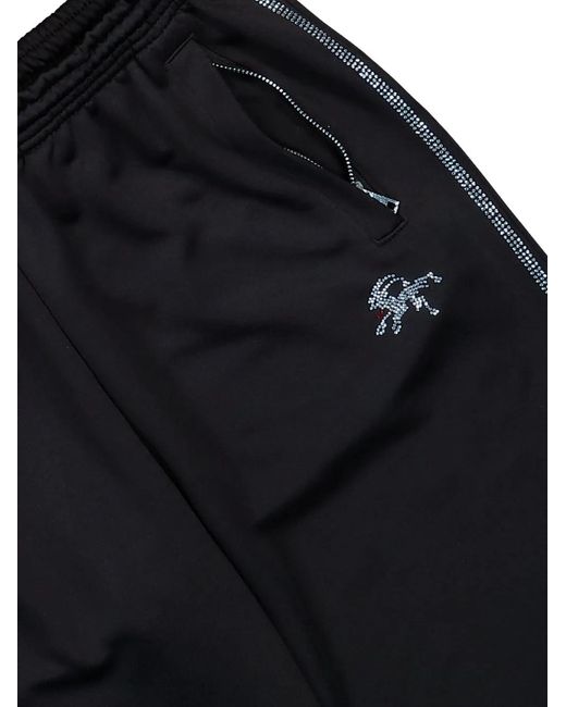 PROTOTYPES Blue Rhinestone-Embellished Track Pants for men