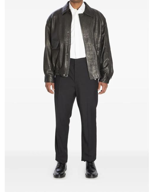 Saint Laurent Gray Balloon Bomber Jacket for men