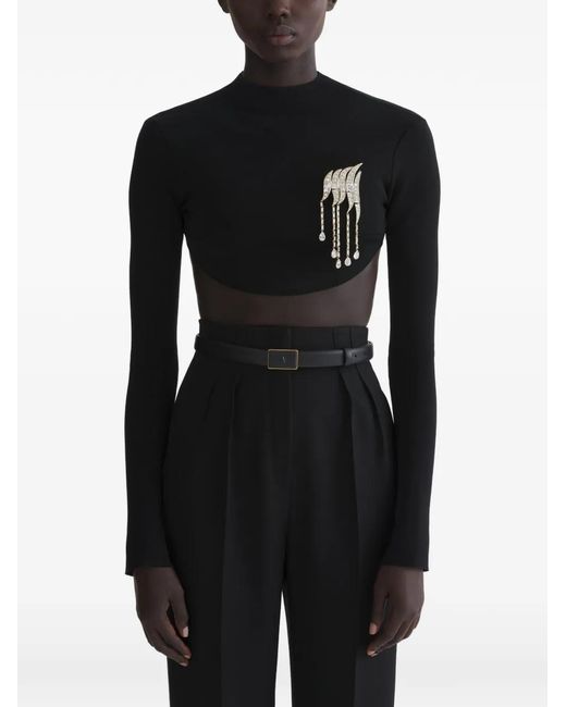 Mugler Black Cropped Top