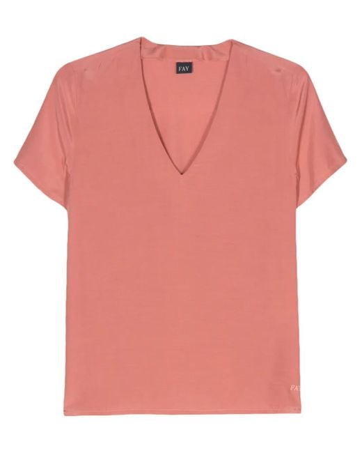 Fay Pink V-Neck Blouse