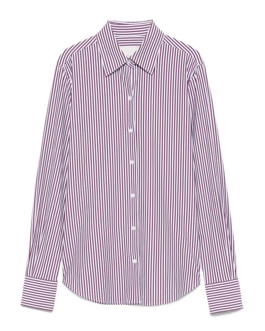 Xacus Purple Gestreifter Rock mit Knopfverschluss