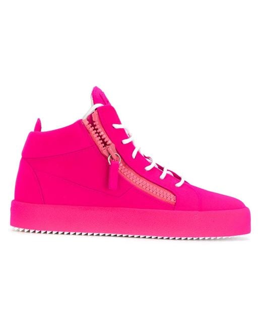 Giuseppe Zanotti Pink The Unfinished Hi-Top Sneakers