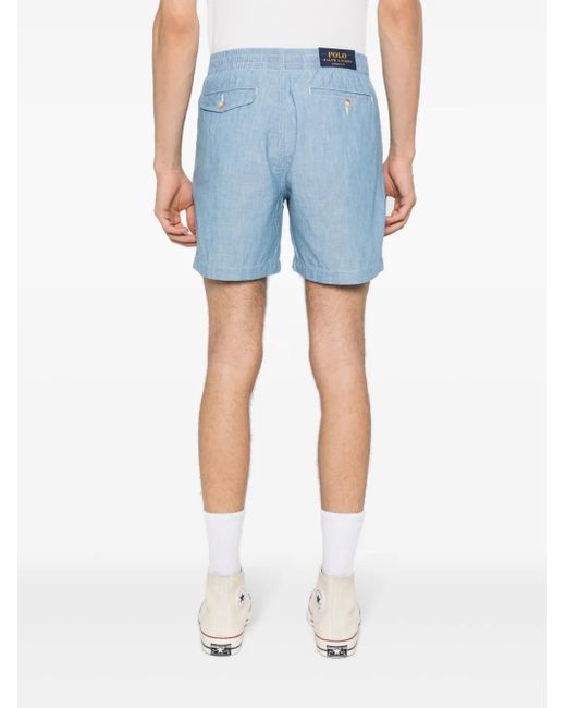 Polo Ralph Lauren Blue Polo Pony-Motif Cotton Shorts for men