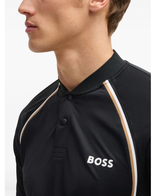 Boss Black Logo-Print Polo Shirt for men