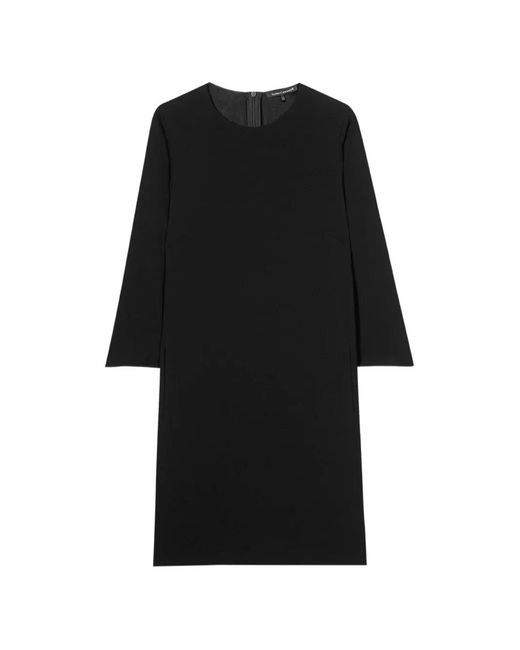Luisa Cerano Black Crew-Neck Mini Dress