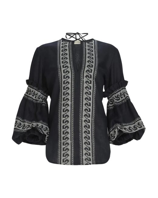 Silvia Tcherassi Black Lucaya Bluse