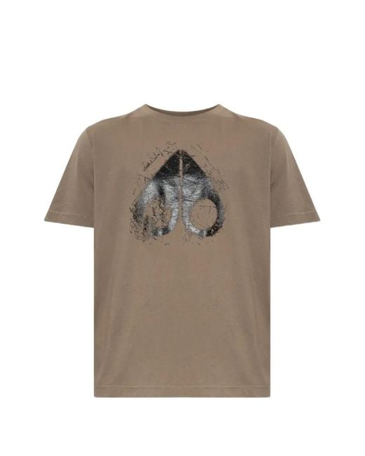 Moose Knuckles Gray Logo-Print T-Shirt for men