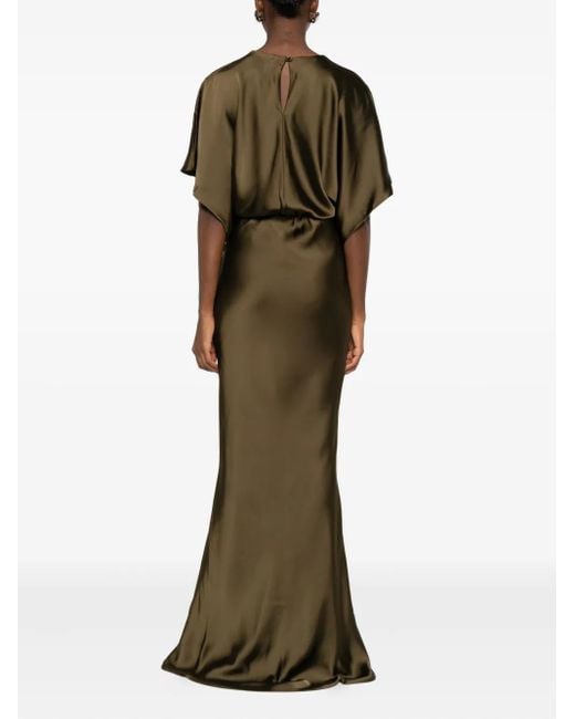 Norma Kamali Reverse Cowl-neck Gown Green