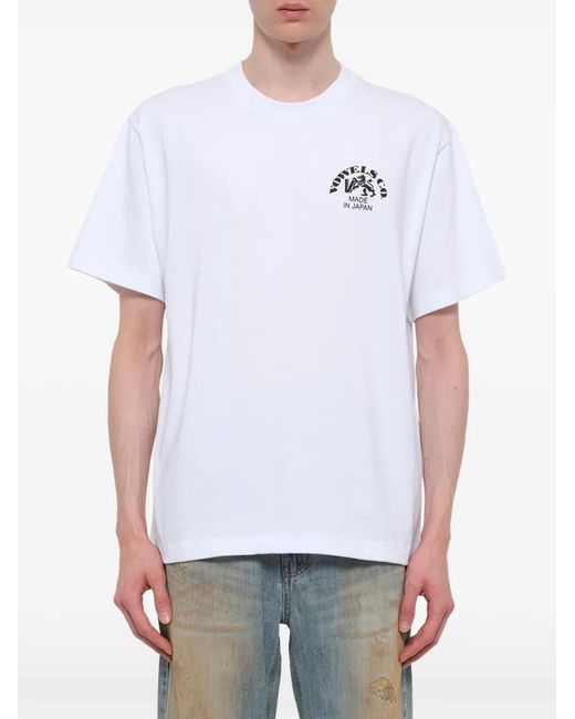 vowels White Company Logo-Print T-Shirt for men