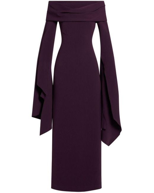 Solace London Purple The Arden Crepe Maxi Dress