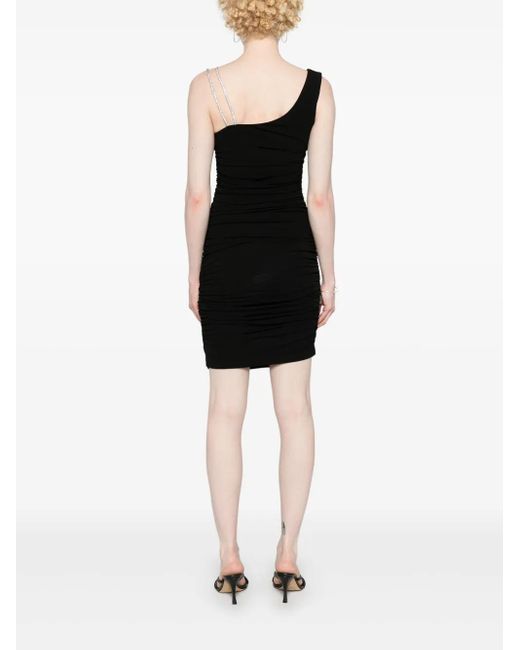 Off-White c/o Virgil Abloh Black Asymmetric Crepe Mini Dress