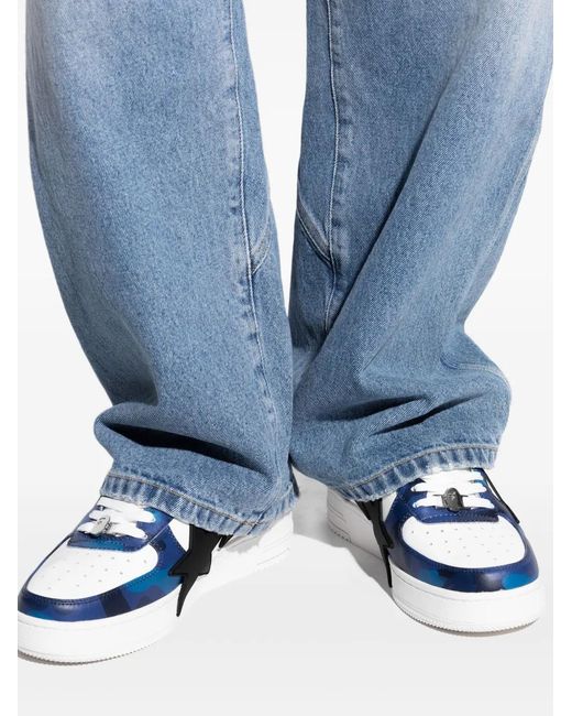 A Bathing Ape Sneakers Mit Stern-Patch in Blue für Herren