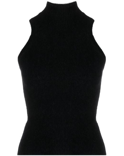 Patou Black High-Neck Knitted Top