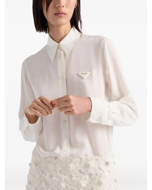 Prada White Crêpe De Chine Shirt