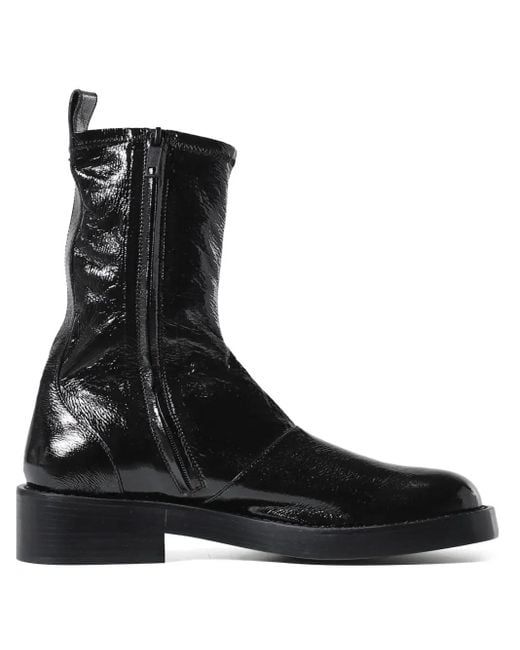 Courreges Black Patent Finish Boots for men