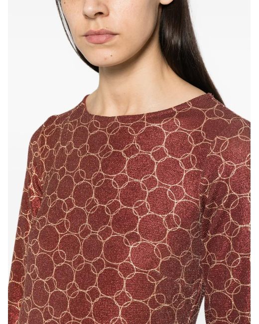 Siyu Red Long-Sleeve Midi Dress