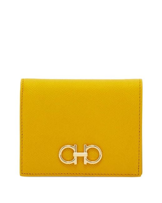 Ferragamo Yellow Gancini Compact Wallet