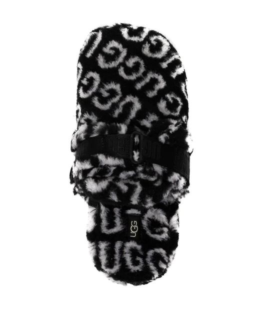 Ugg Black Fluff It Pop Slippers for men