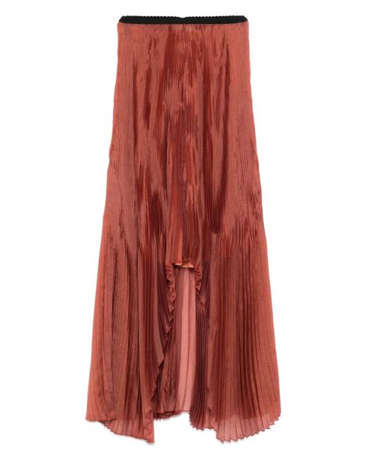 Forte Forte Red Asymmetrischer Faltenrock