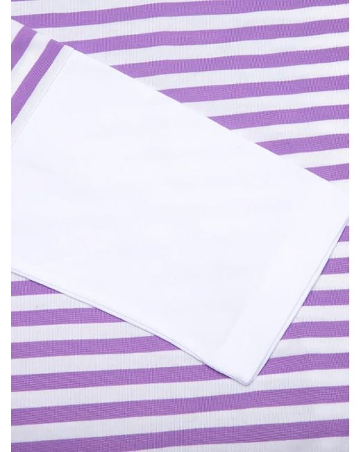 COMME DES GARÇONS PLAY Purple Striped Heart-Logo T-Shirt for men
