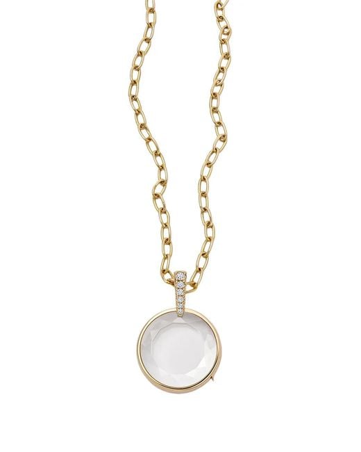 Loquet London White 18K Diamond Lyra Locket Necklace
