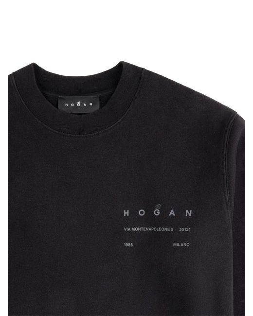 Hogan Blue Round-Neck Print Sweatshirt for men