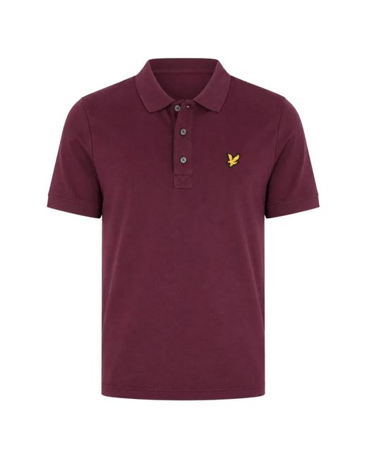 Lyle & Scott Purple Embroidered-Logo Polo Shirt for men
