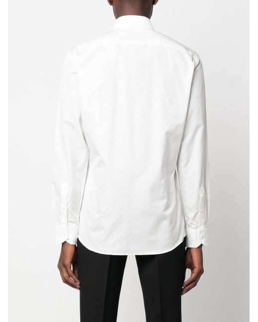 Fendi White O'lock Motif Cotton Shirt for men