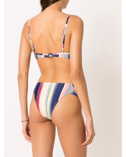 Lygia & Nanny White Vitória Stripe-Print Bikini Set