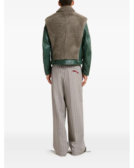 Marni Green Veste En Peau Lainée for men