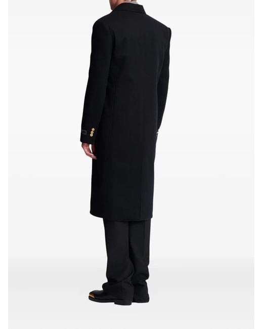 Balmain Black Oversized Wool And Cashmere Coat for men